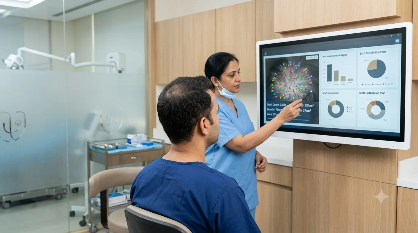 Hair transplant cost in India explained through graft planning and FUE surgery
